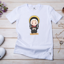 Camiseta Feminina Branca Santa Rita de Cássia Desenho