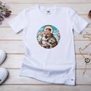 Camiseta Feminina Branca Santo Antônio Azulejo