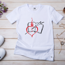 Camiseta Feminina Branca Santo Agostinho Símbolo