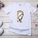 Camiseta Feminina Branca Mãe Maria de Nazaré