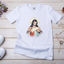 Camiseta Feminina Branca Jesus Olhais por nós