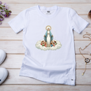 Camiseta Feminina Branca Maria e Crianças