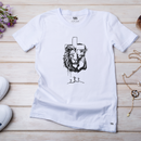 Camiseta Feminina Branca Cruz Leão