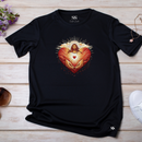 Camiseta Feminina Preta Coração de Jesus