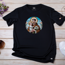 Camiseta Feminina Preta Santo Antônio Azulejo