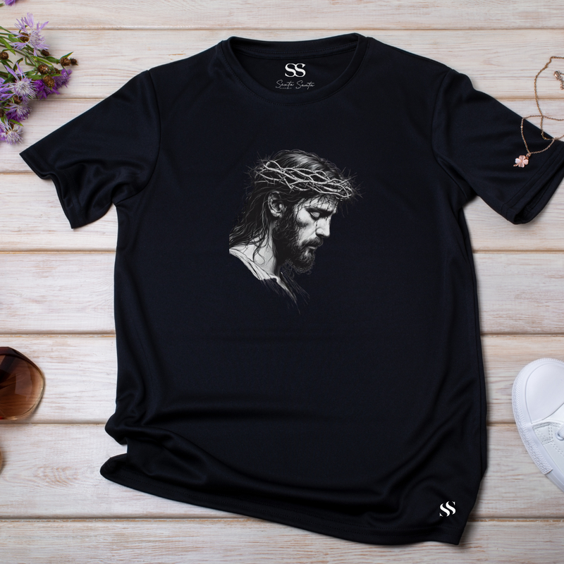 Camiseta Feminina Preta Jesus Face