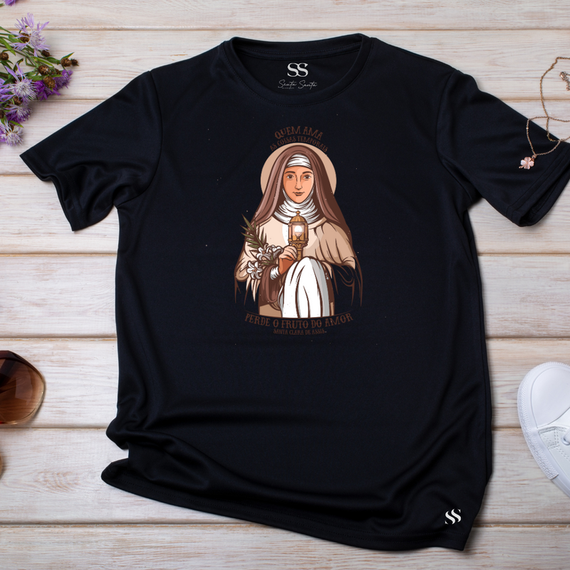 Camiseta Feminina Preta Santa Clara