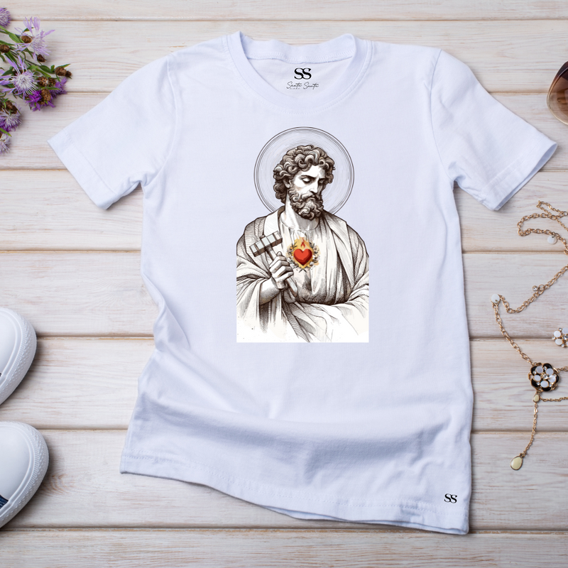 Camiseta Feminina Branca Coração Ardente
