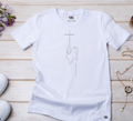 Camiseta Feminina Branca Sempre Segurando A Sua Mão
