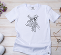 Camiseta Feminina Branca Cubismo De Jesus