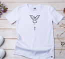 Camiseta Feminina Branca Pomba Da Paz
