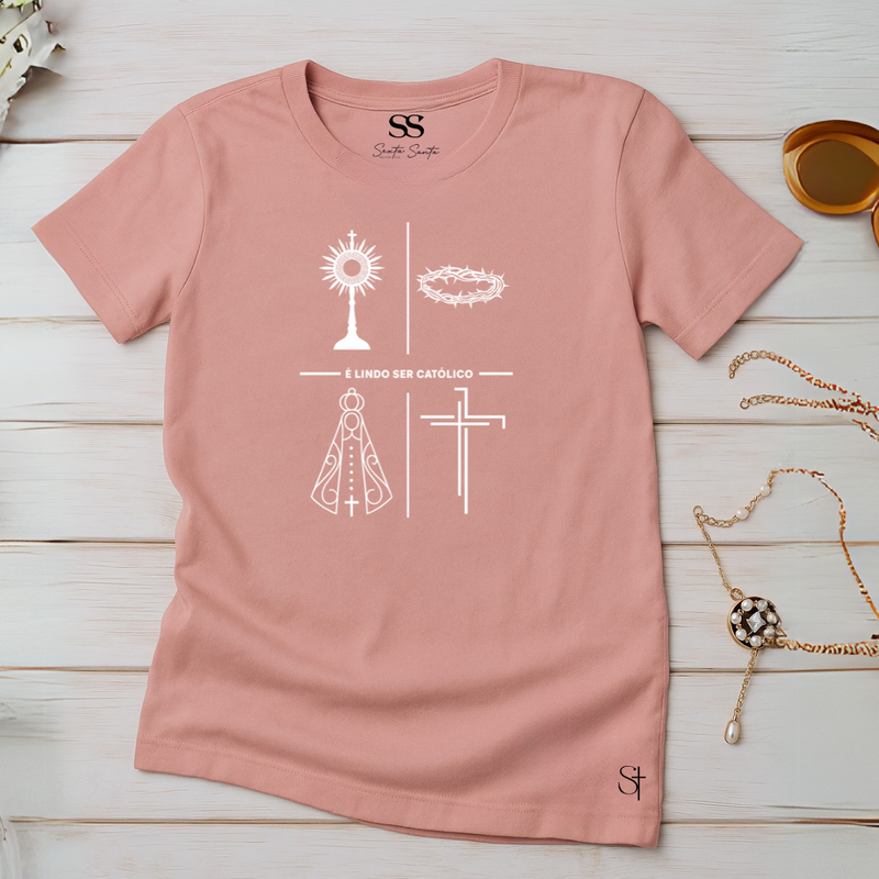 Camiseta Feminina É Lindo Ser Católico