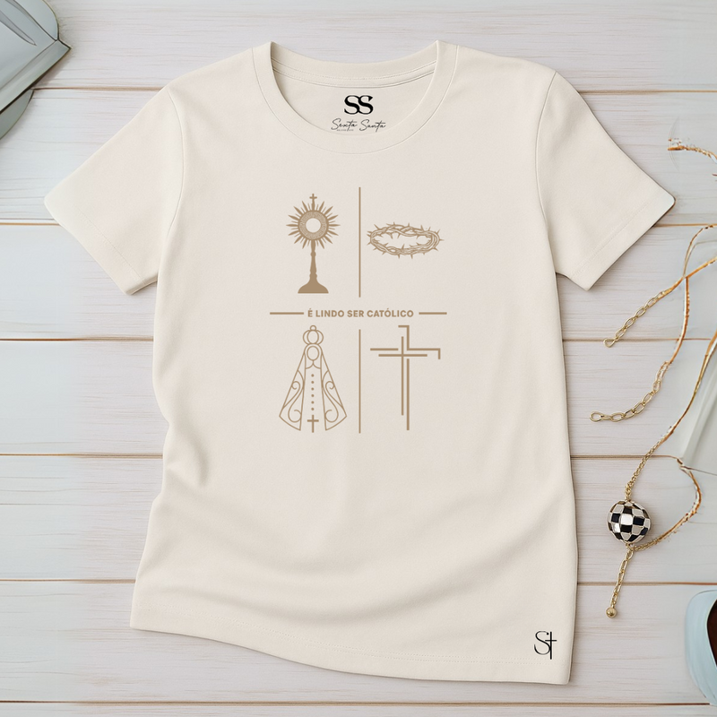 Camiseta Feminina É Lindo Ser Católico