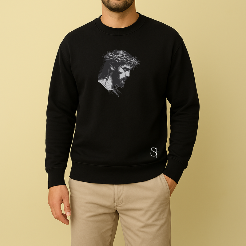 Moletom Masculino Preto Jesus Face