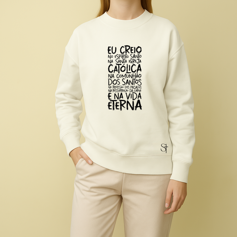 Moletom Feminino Off-White Eu Creio