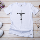 Camiseta Feminina Branca Jesus Escrita