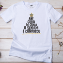 Camiseta Feminina Branca Ave Maria Escrita
