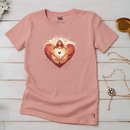 Camiseta Feminina Rosa Coração De Jesus
