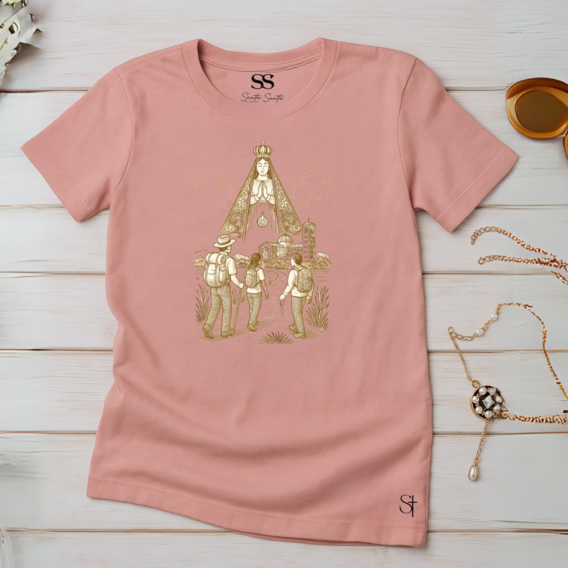 Camiseta Feminina Rosa Peregrinos Da Fé