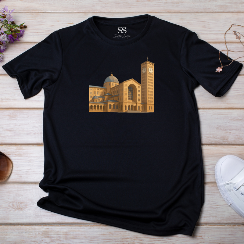 Camiseta Feminina Preta Aparecida Do Norte