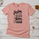 Camiseta Feminina Rosa Batimentos Do Coração