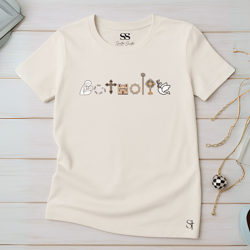 Camiseta Feminina Off-Whitte Catolicismo