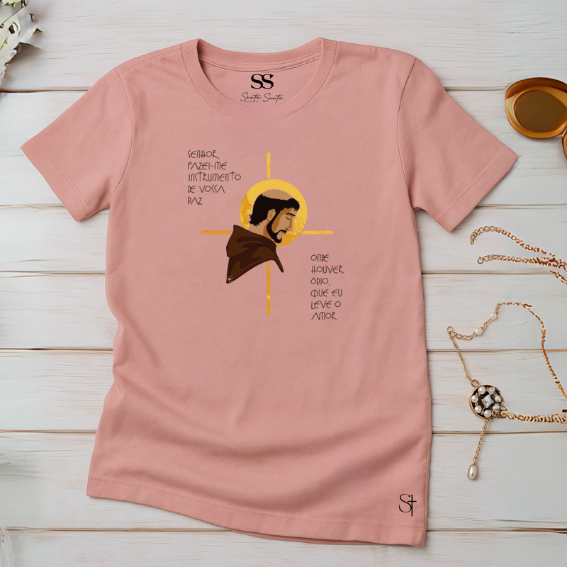Camiseta Feminina Rosa Amor e Ódio