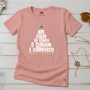 Camiseta Feminina Rosa Ave Maria Escrita