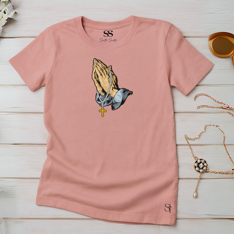 Camiseta Feminina Rosa Reza