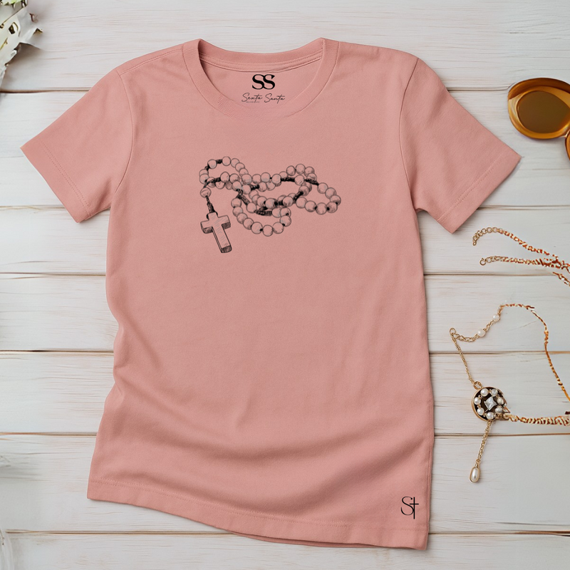 Camiseta Feminina Rosa Rosário