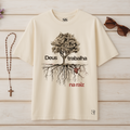 Camiseta Oversized Deus Trabalha Na Raiz