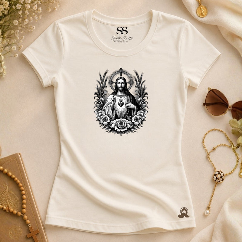 Baby Look Sagrado Coração De Deus