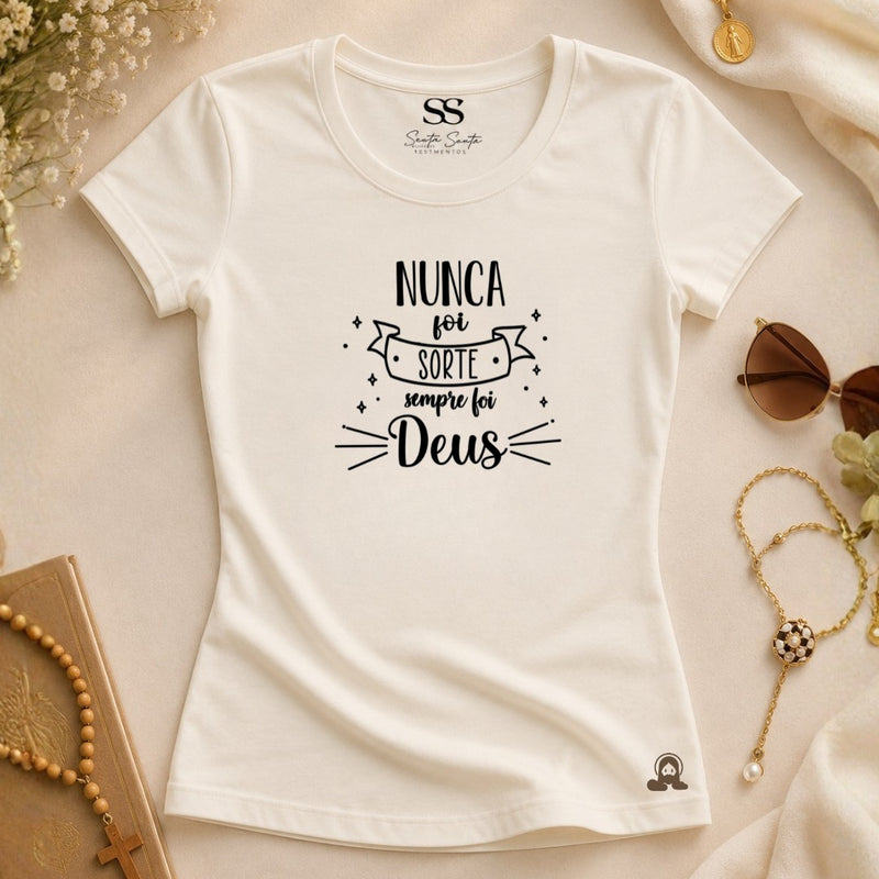 Baby Look Off-White Sempre Foi Deus
