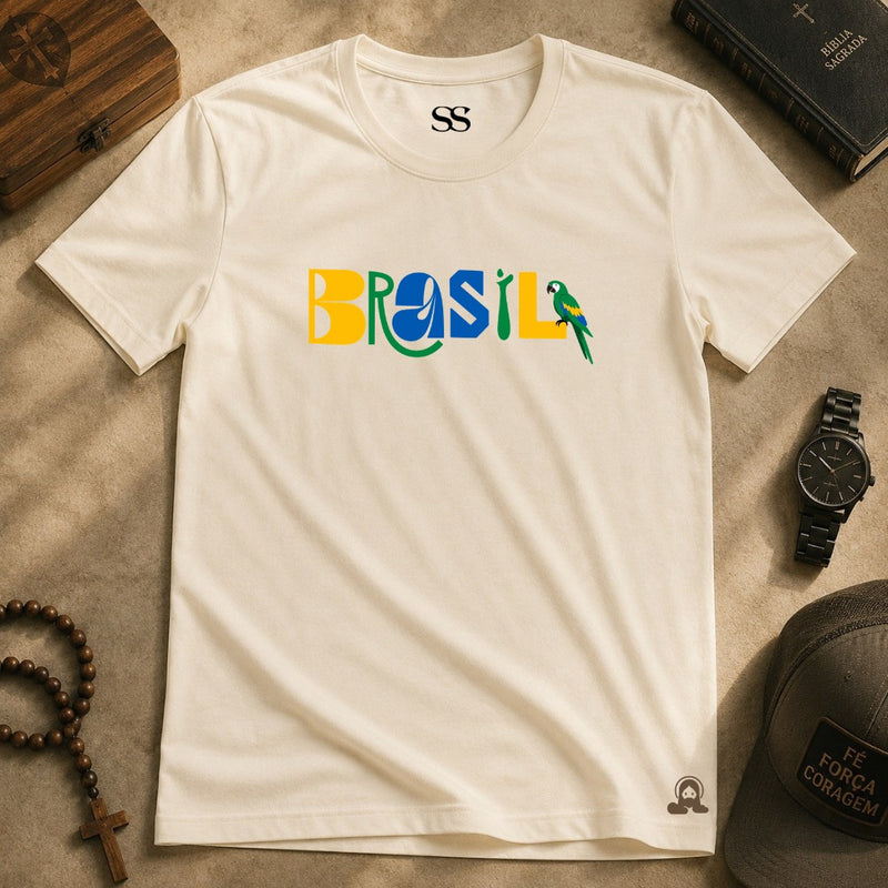 Camiseta Brasil A Vitoria Vem Do Senhor