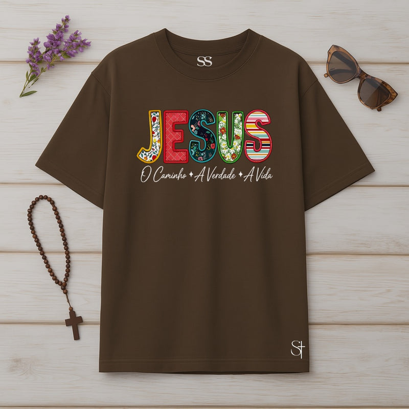 Camiseta Oversized Jesus O caminho, A verdade