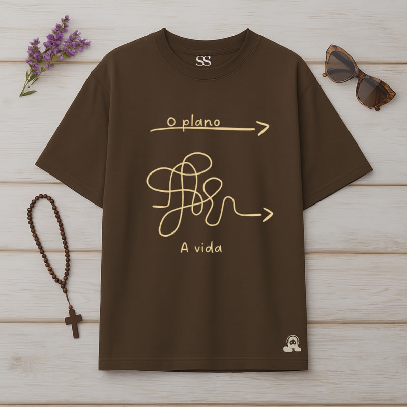 Camiseta Oversized O plano, A vida