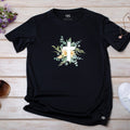 Camiseta Feminina Preta Cruz Floral